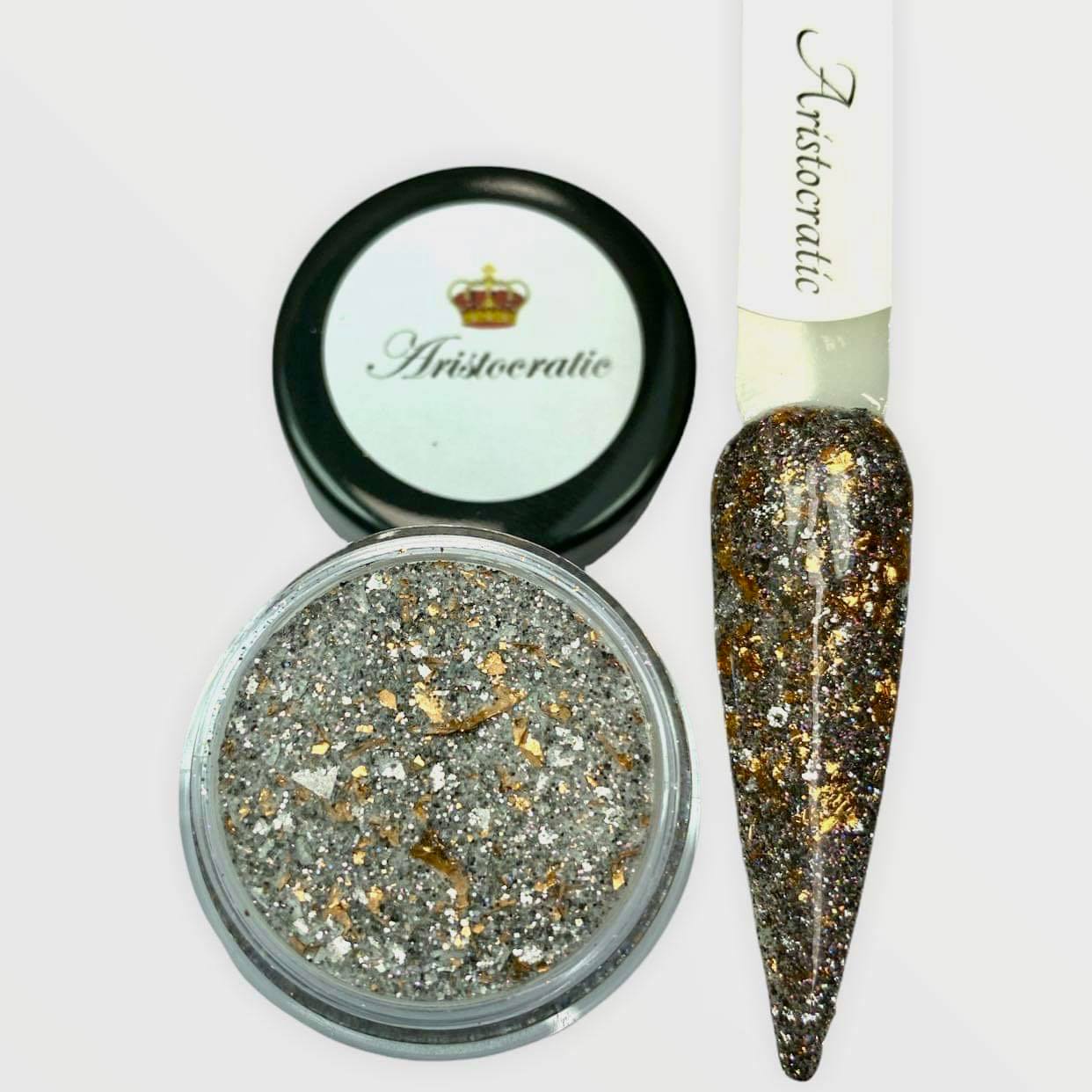 Aristocratic Black, Gold and Silver Dip Powder – Royal House Of Beauty