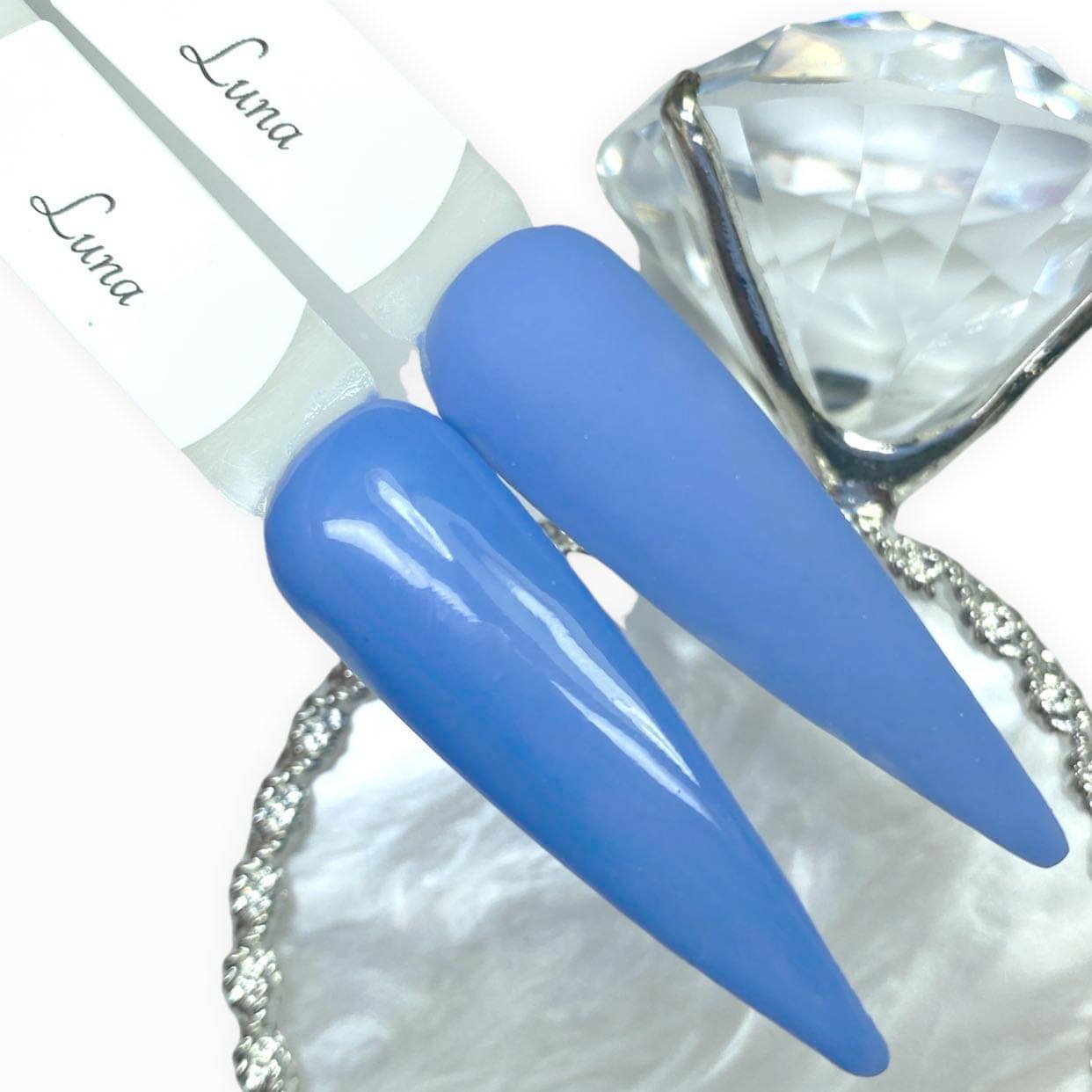 Blue dip powder nails