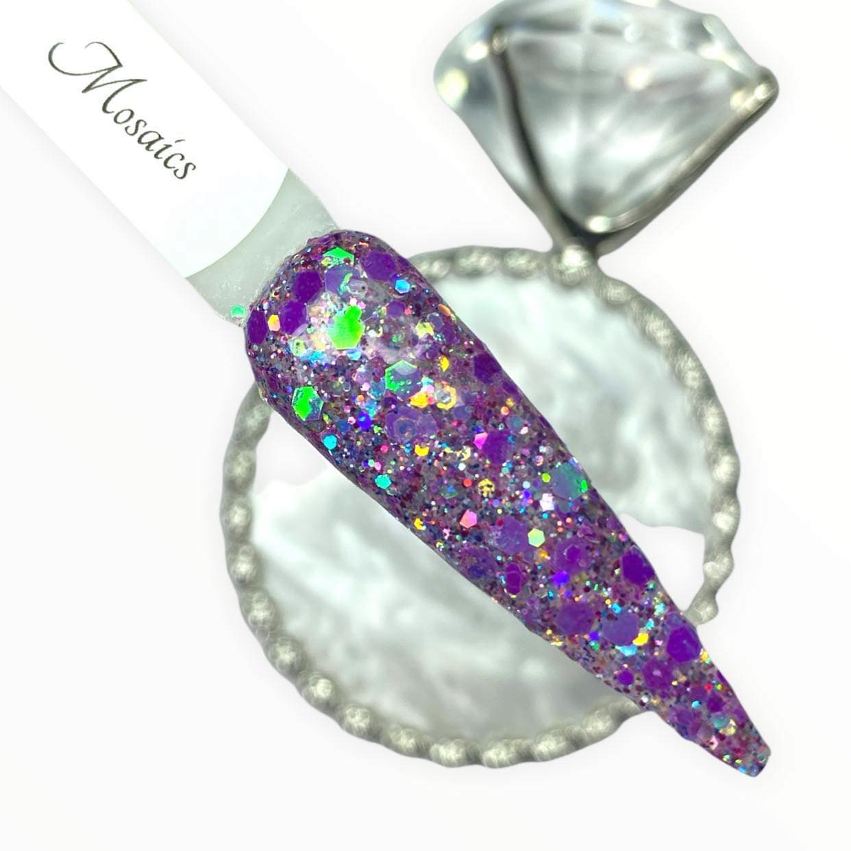 Purple Glitter Dip Powder