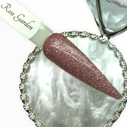 Rose gold glitter dip powder