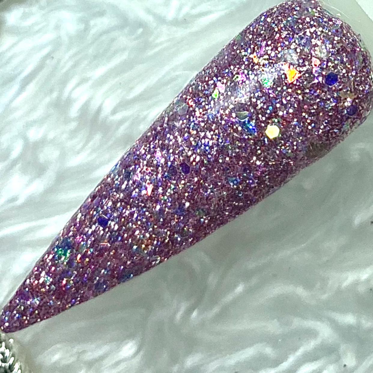 Purple glitter dip powder