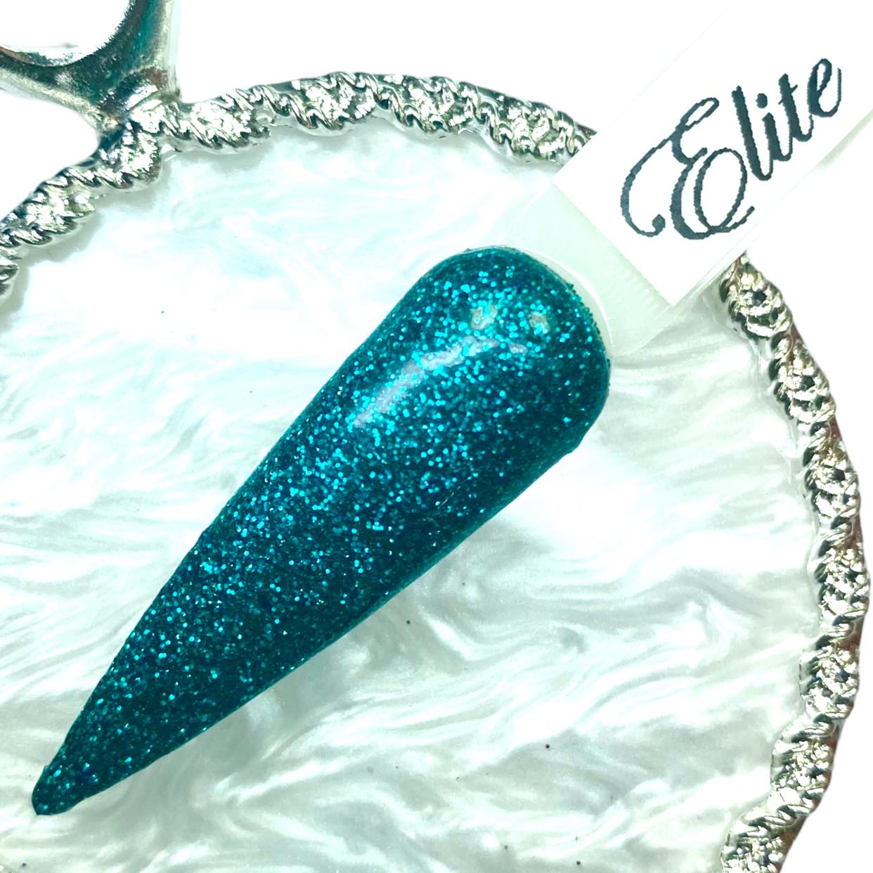 Emerald dip powder glitter