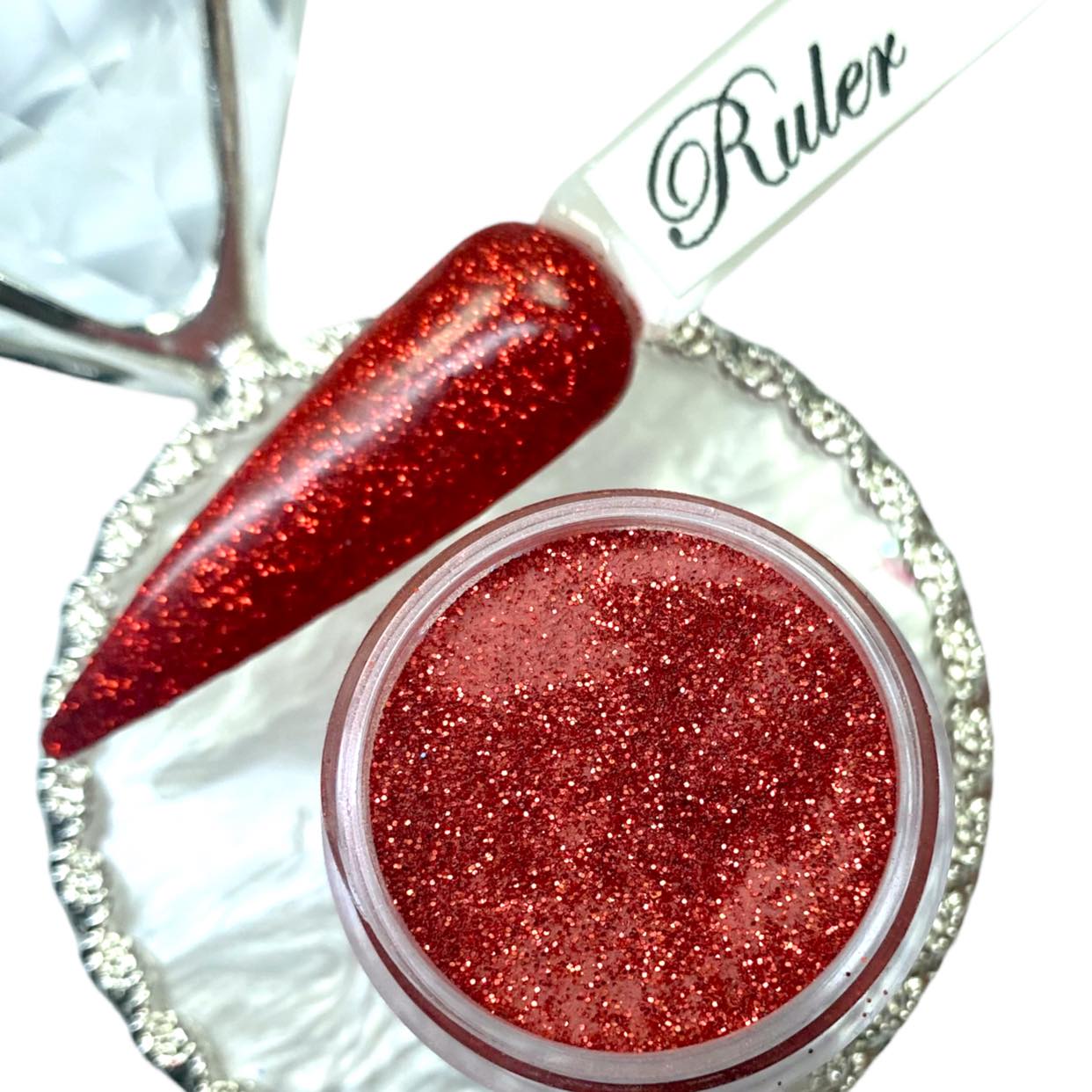 Red Glitter Dip Powder