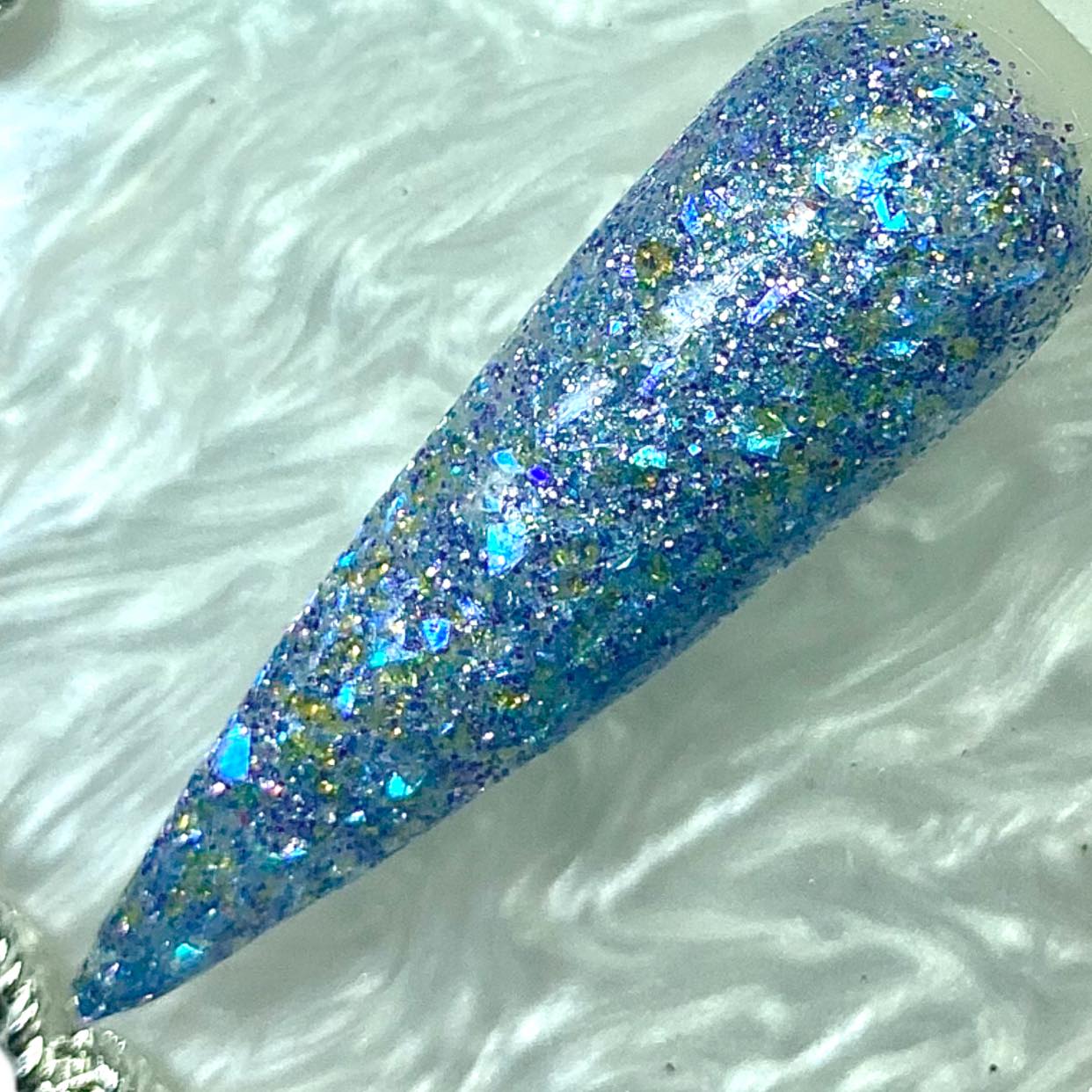 Blue Glitter Dip Powder