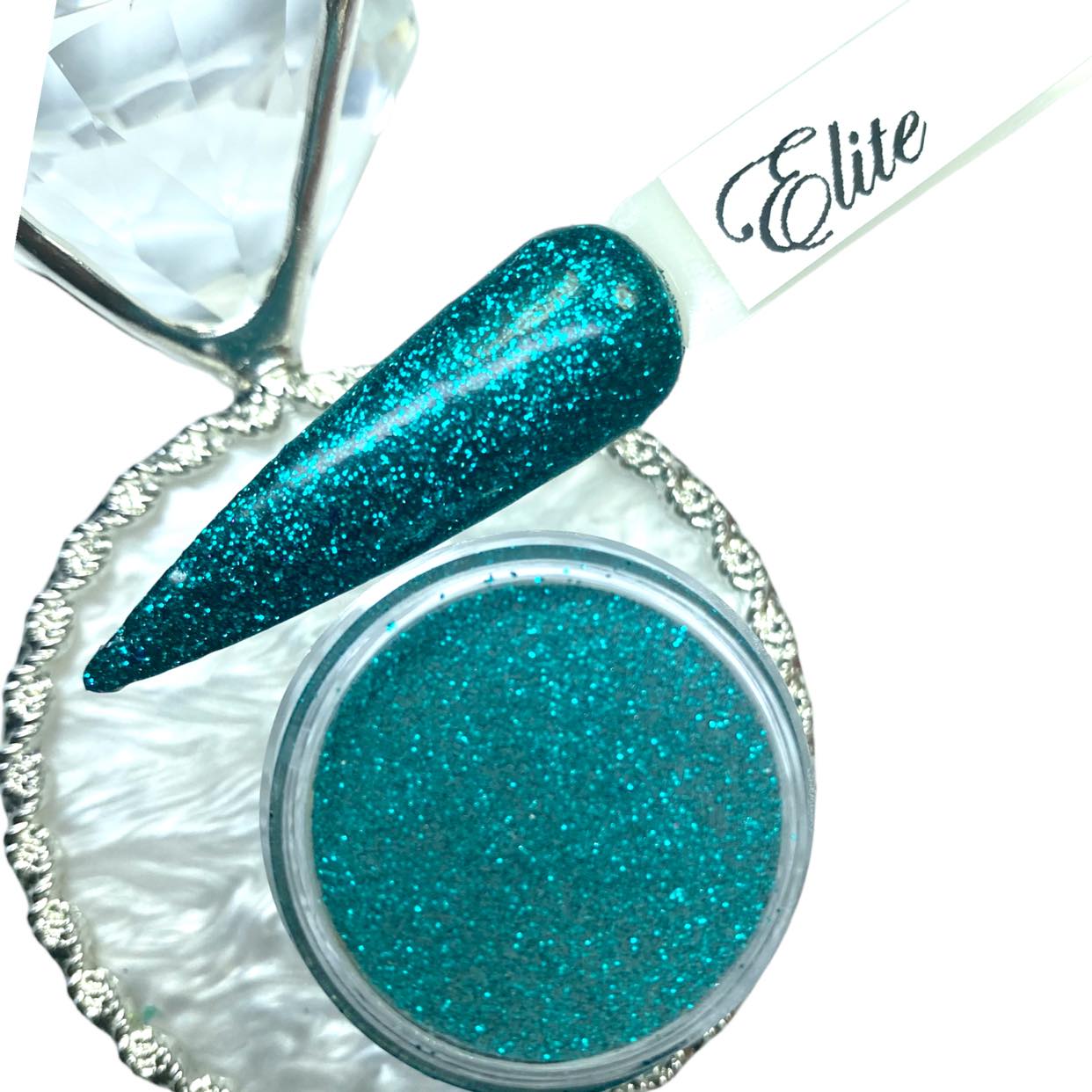 Emerald dip powder glitter