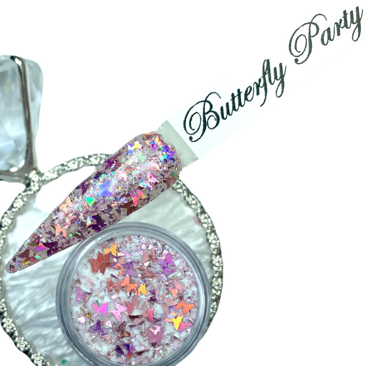 Dip Powder with Butterflies 