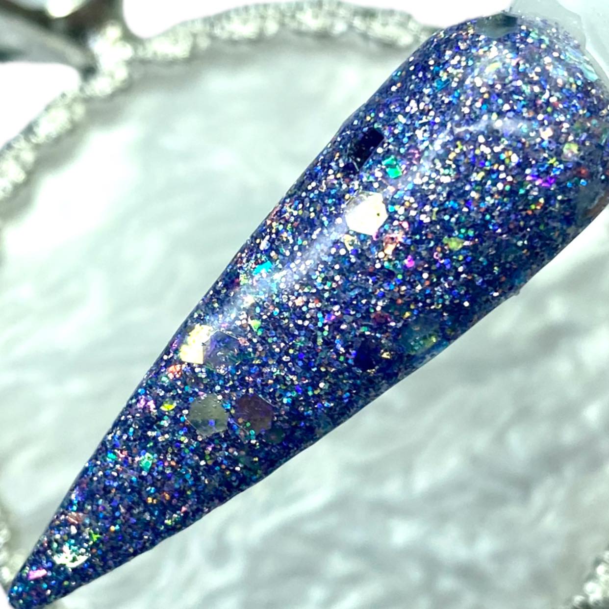 Blue Glitter Dip Powder