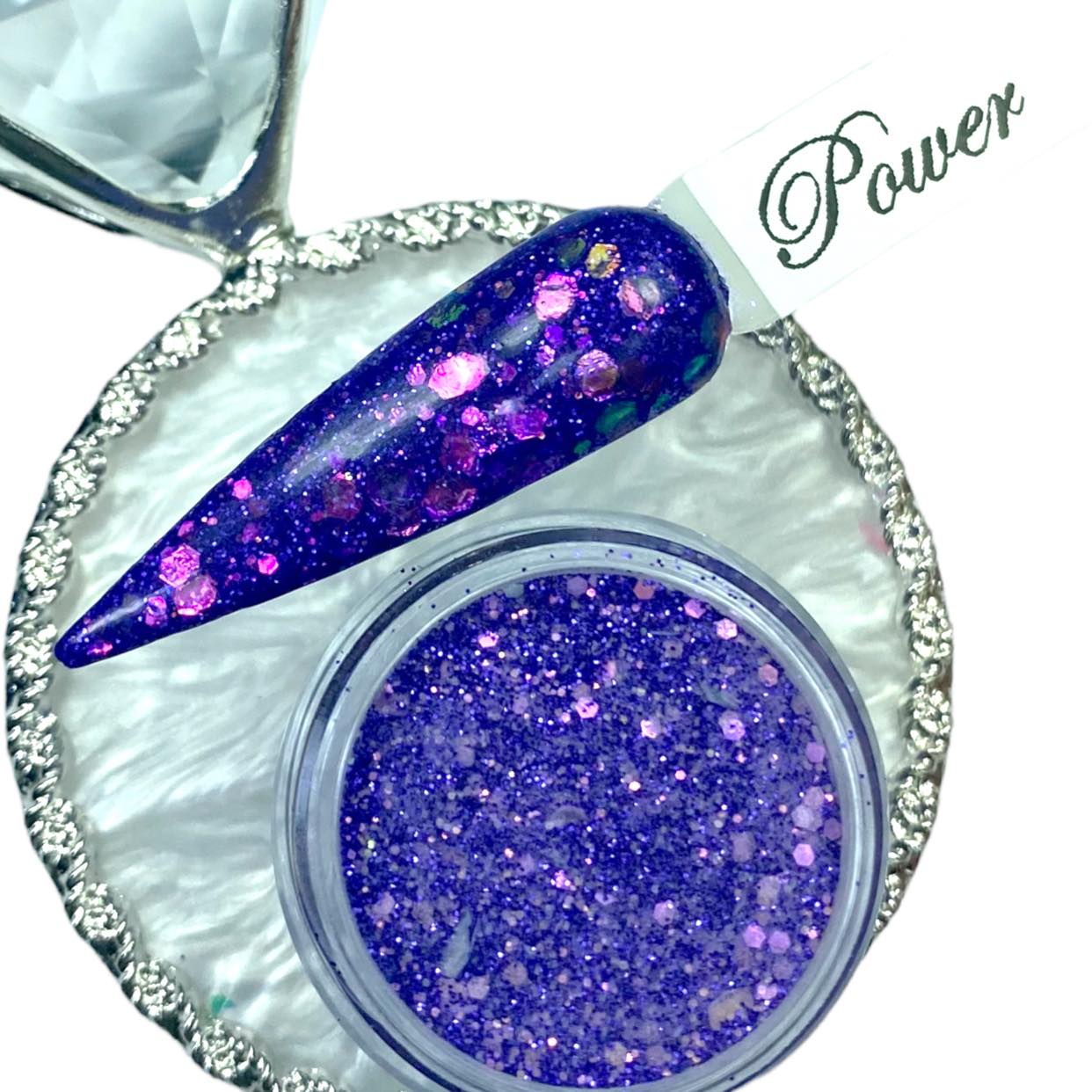 Purple Glitter Dip Powder