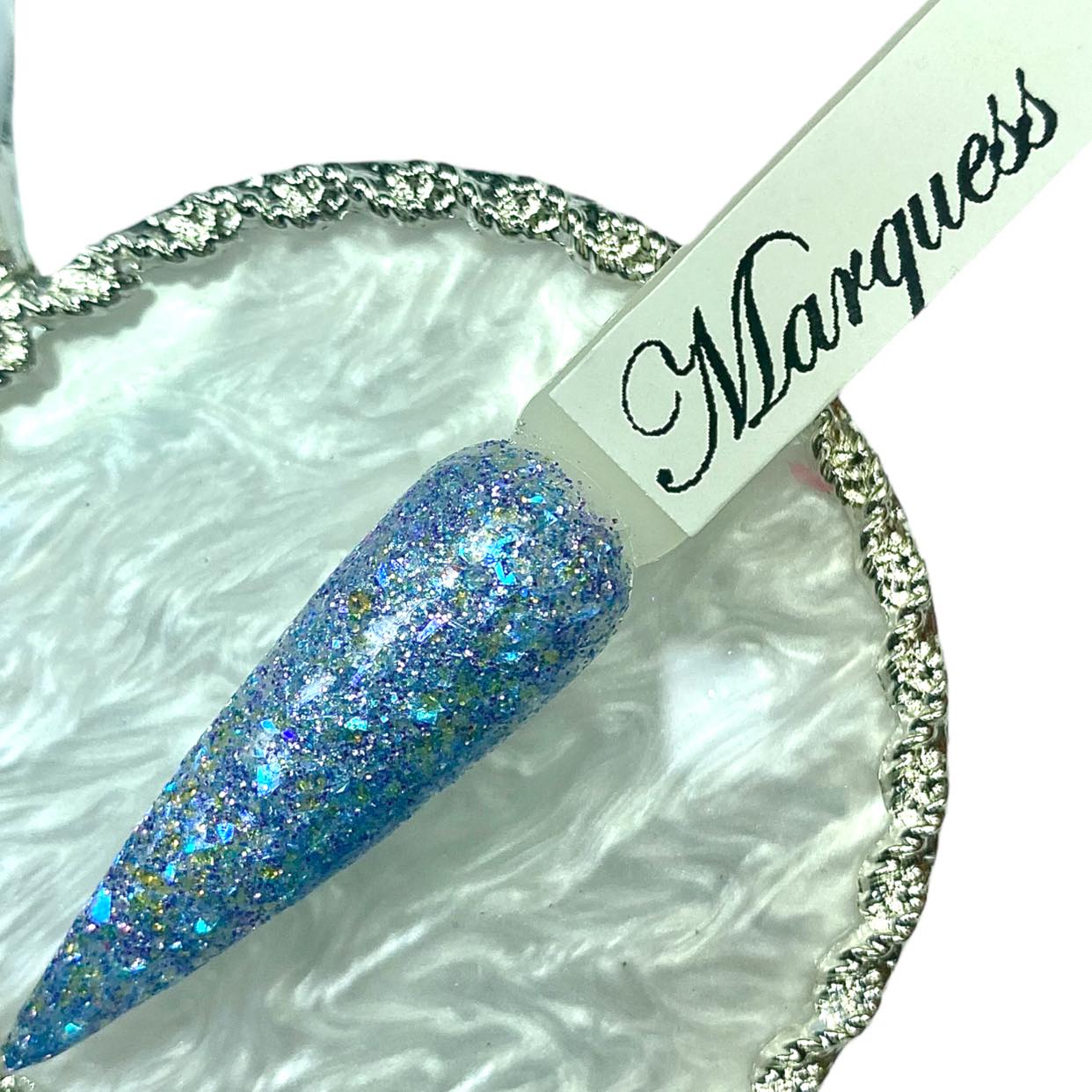 Blue Glitter Dip Powder