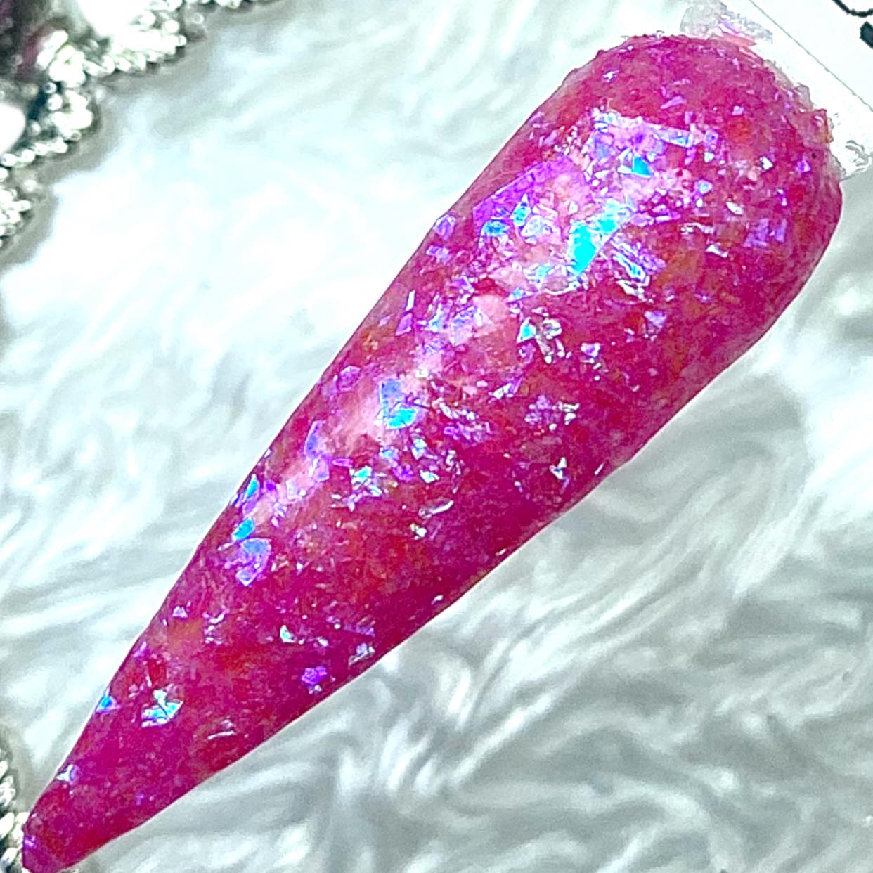 Pink and blue dip powder