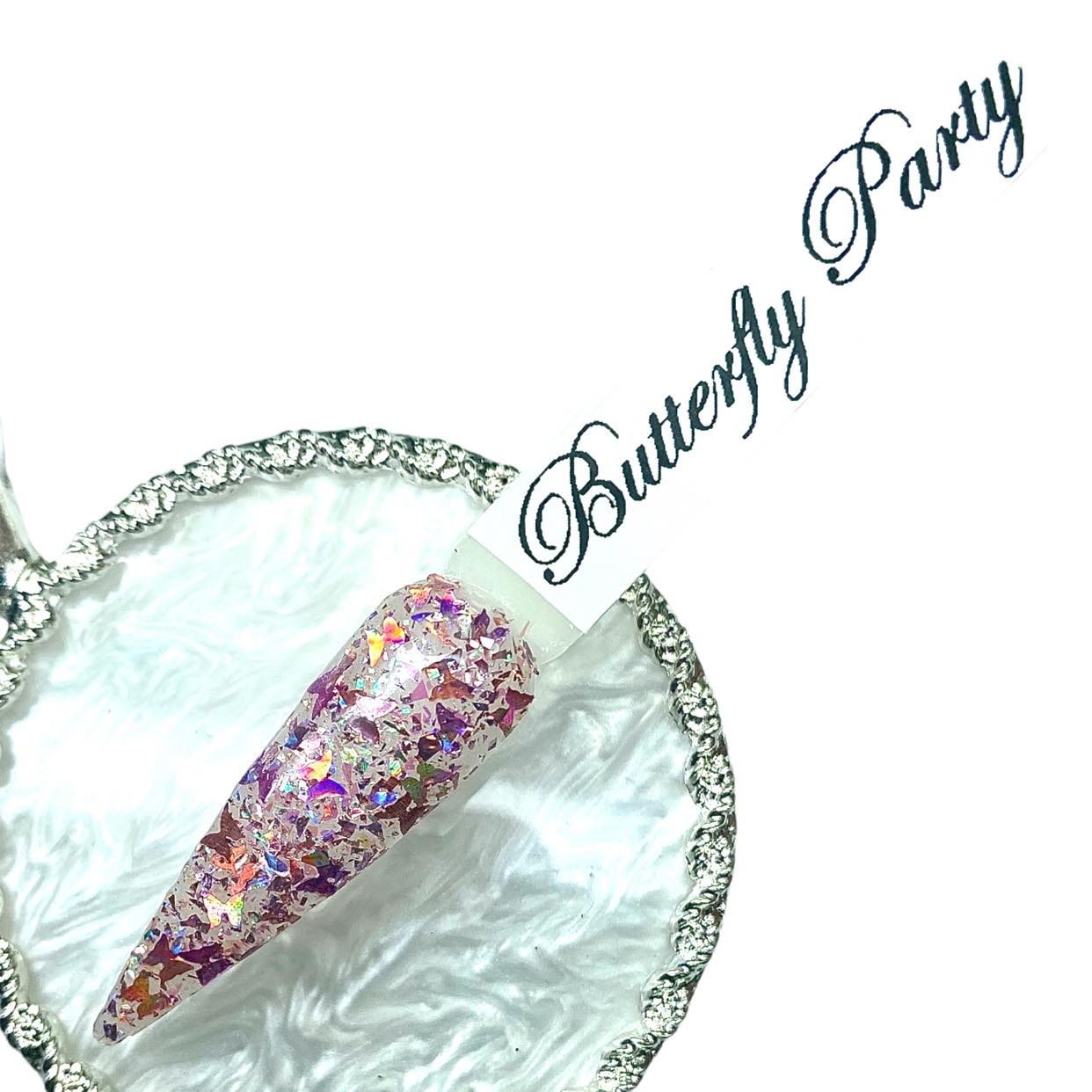 Dip Powder with Butterflies 