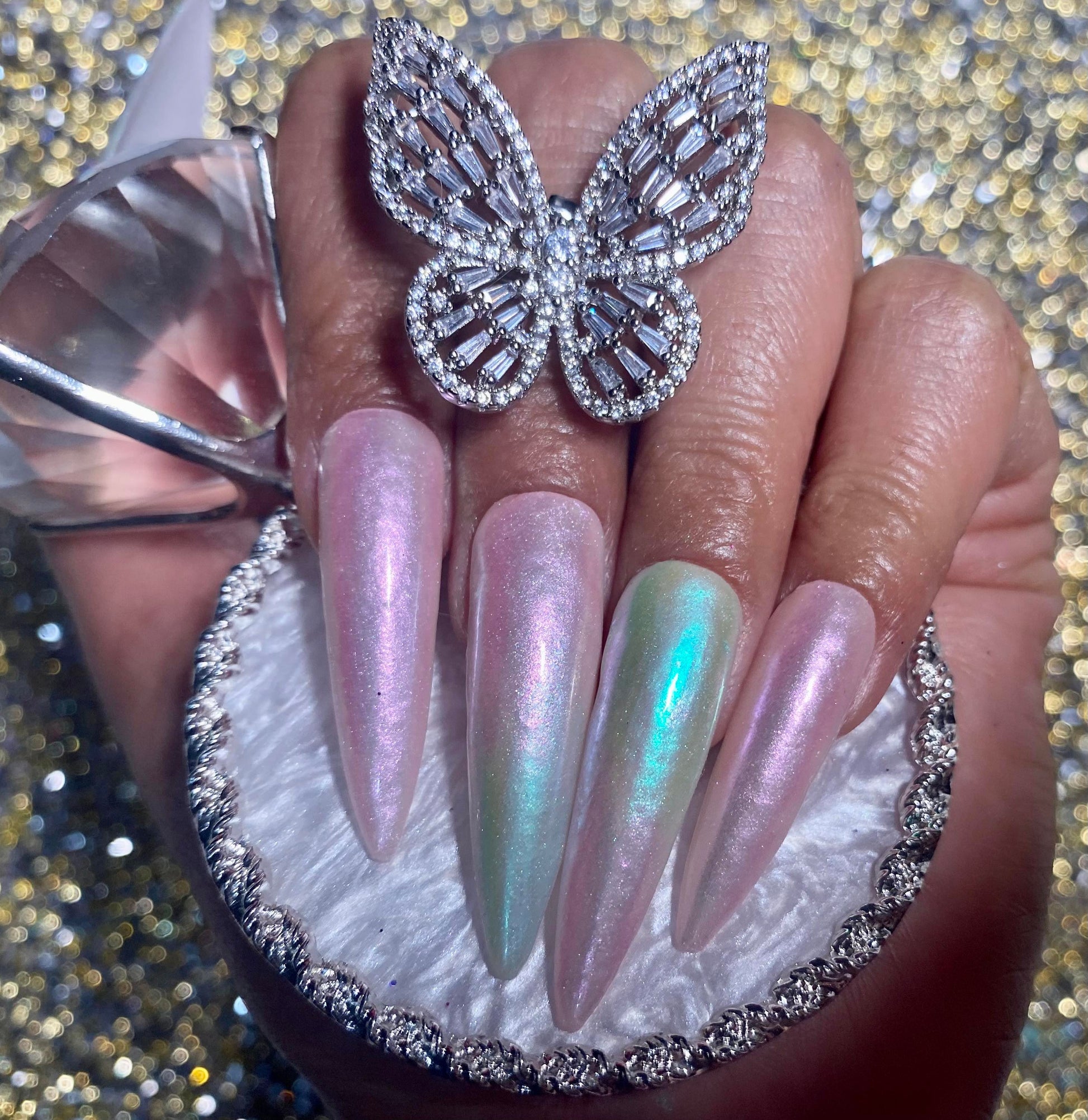 Magic White Pearl Chrome Nail Powder Solid Glitter Fairy Shell Nails Art  Powder Holographic Ice Transparent Aurora Moonlight Manicure Pigment With  Too