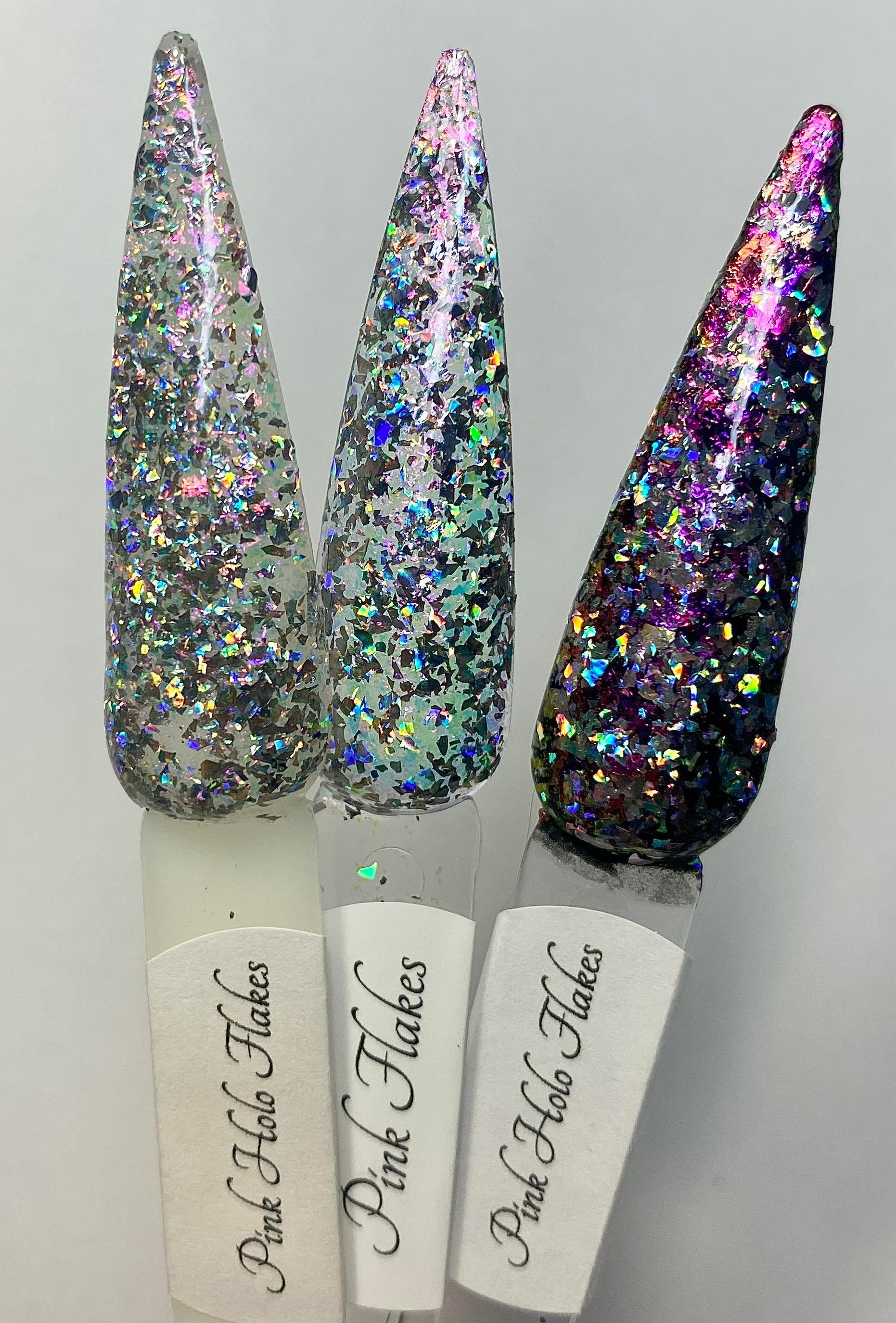 Pink Holographic Nail Flakes – Royal House Of Beauty
