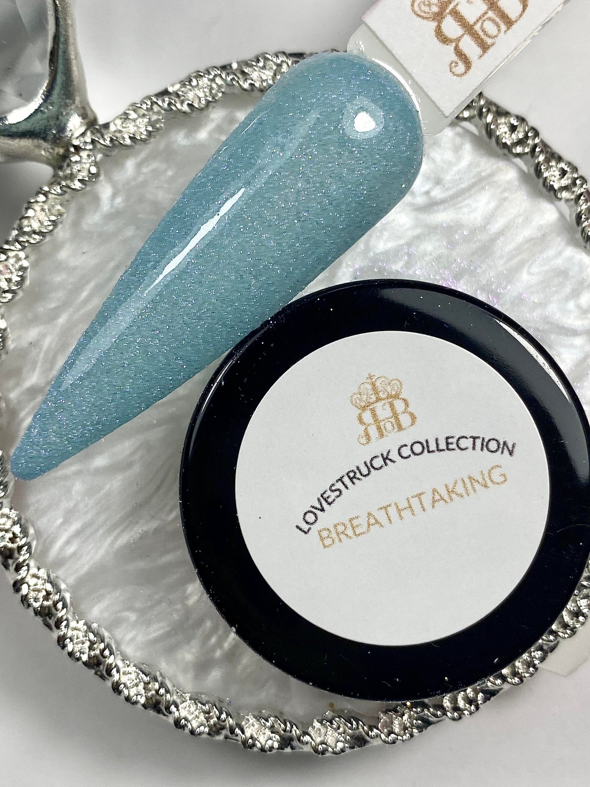Blue and Pink Shimmer Dip Powder