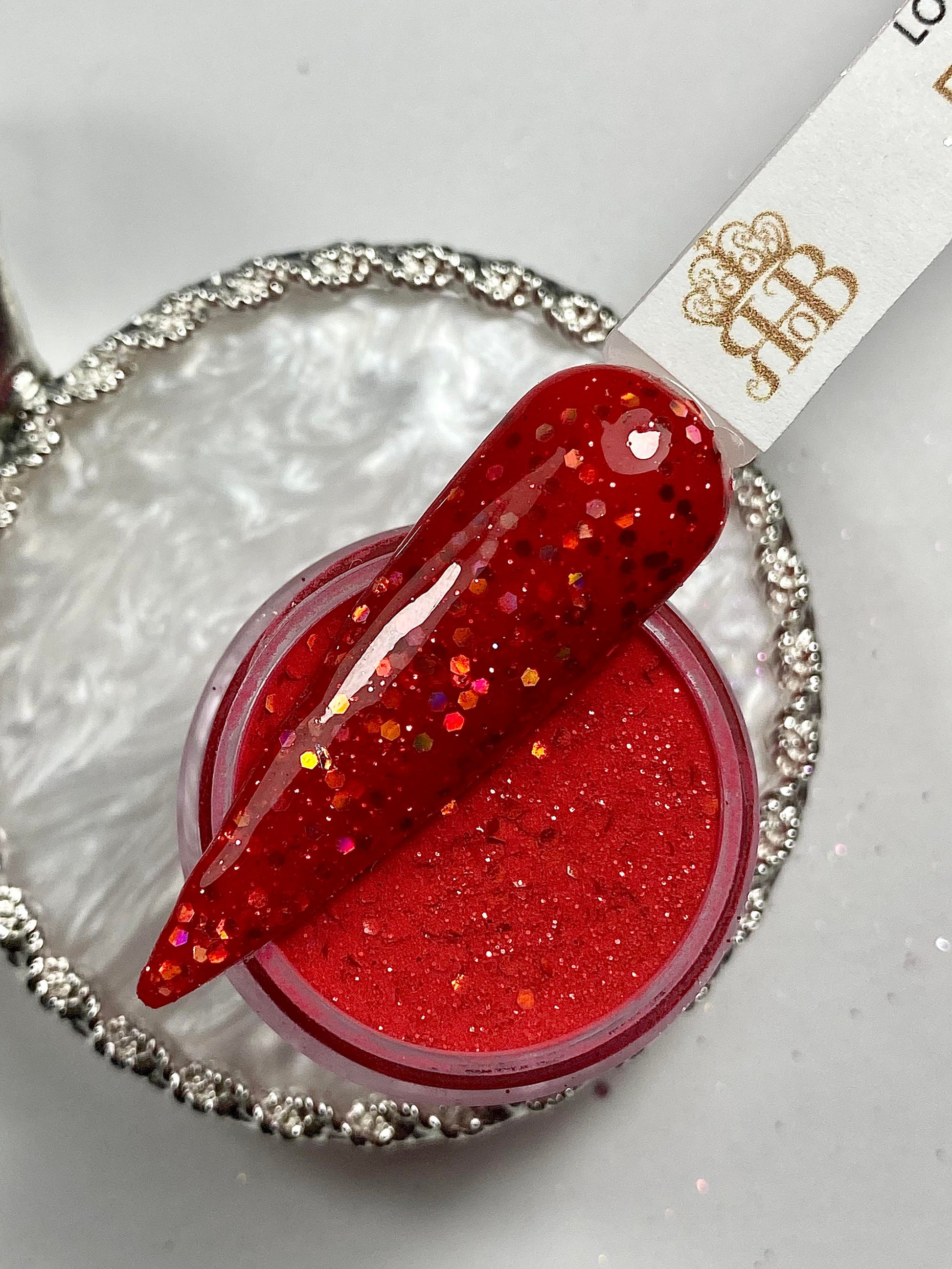 Red Glitter Dip Powder