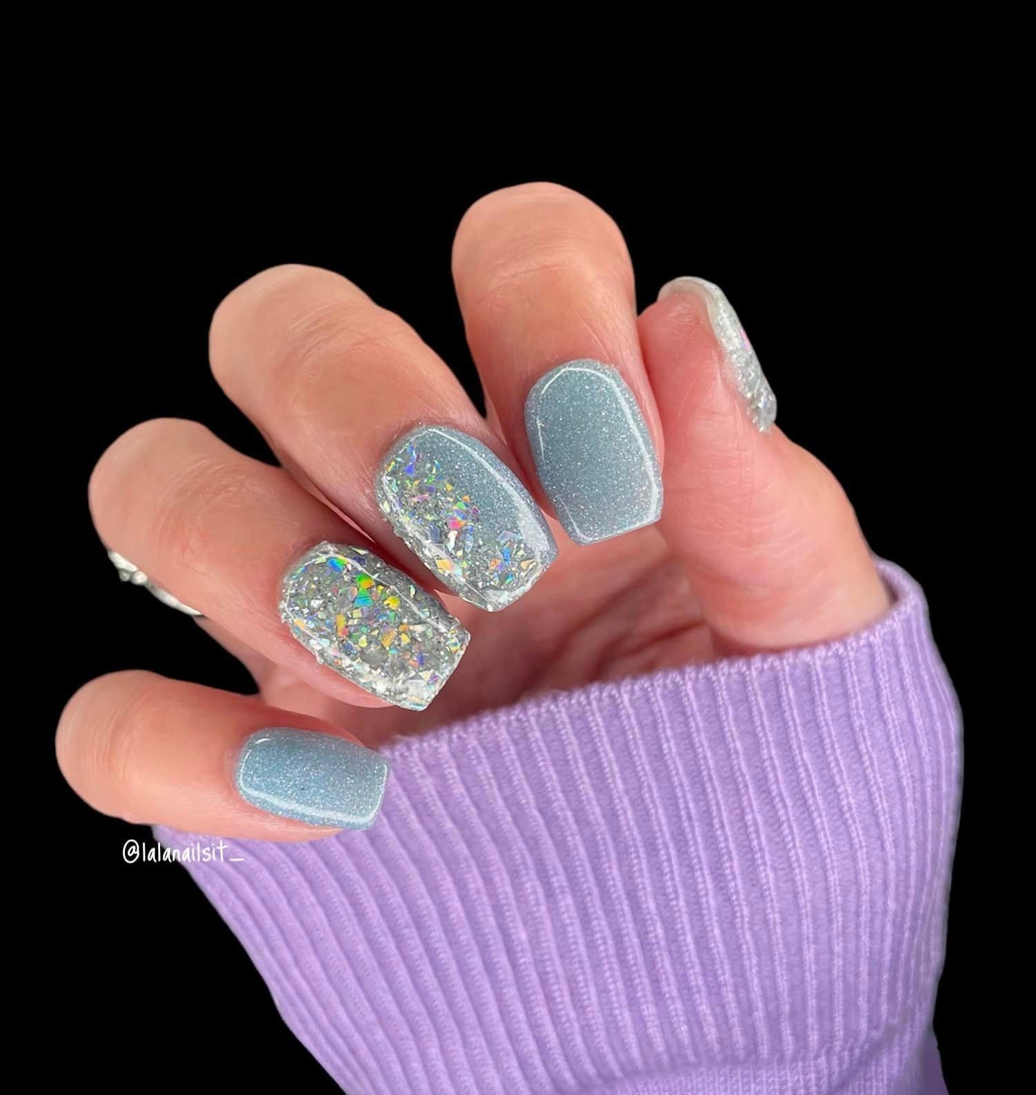 Blue and Pink Shimmer Dip Powder