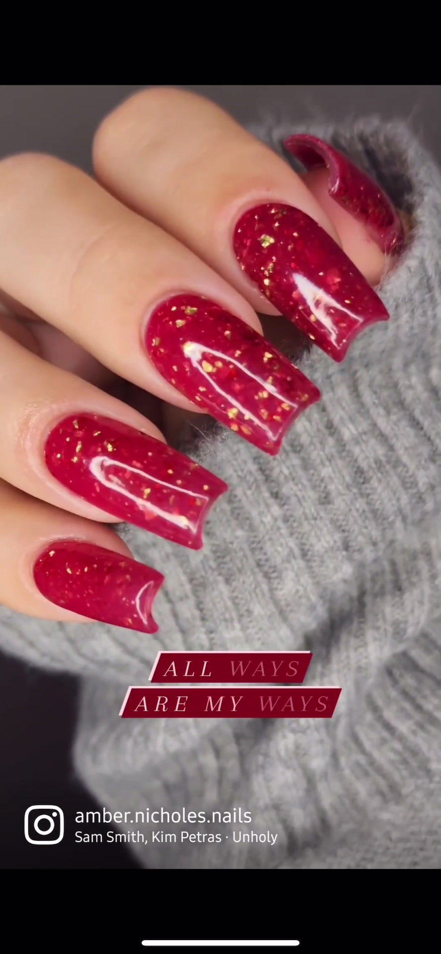 Red and Gold Dip Powder
