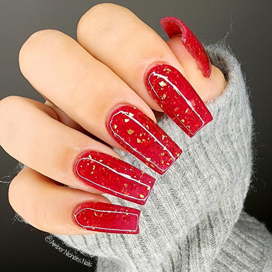 Red and Gold Dip Powder