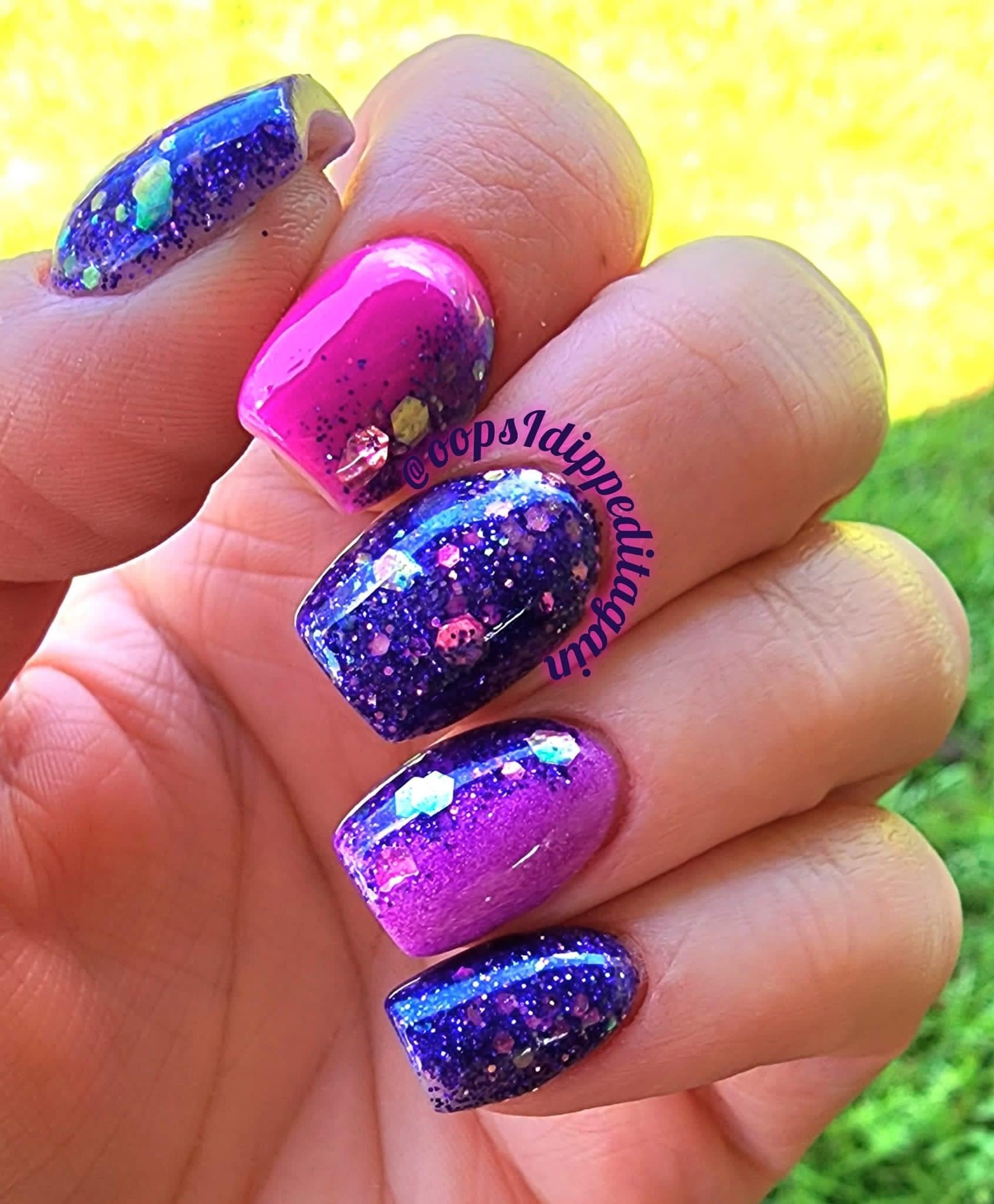 Purple Glitter Dip Powder