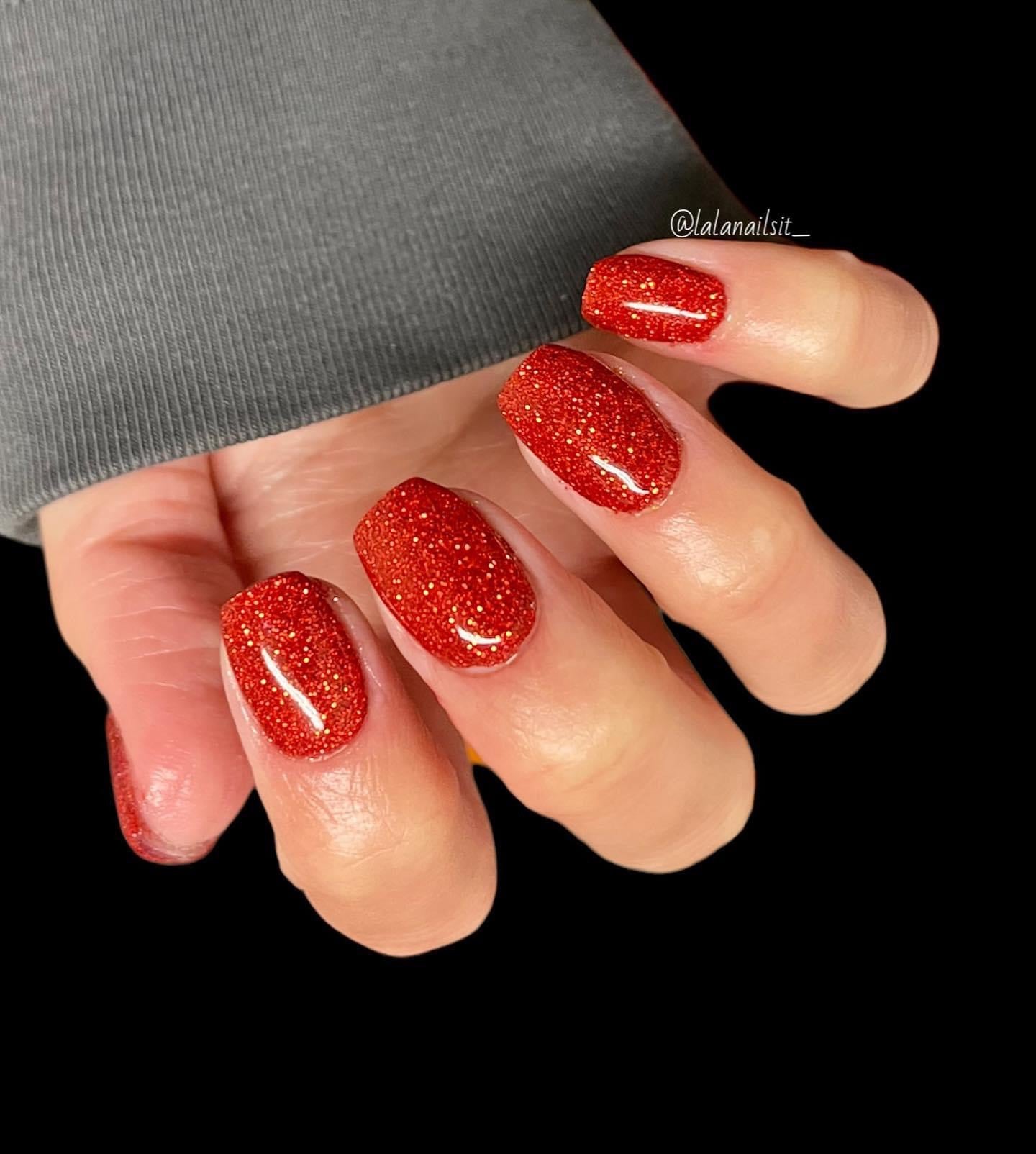 Red Glitter Dip Powder