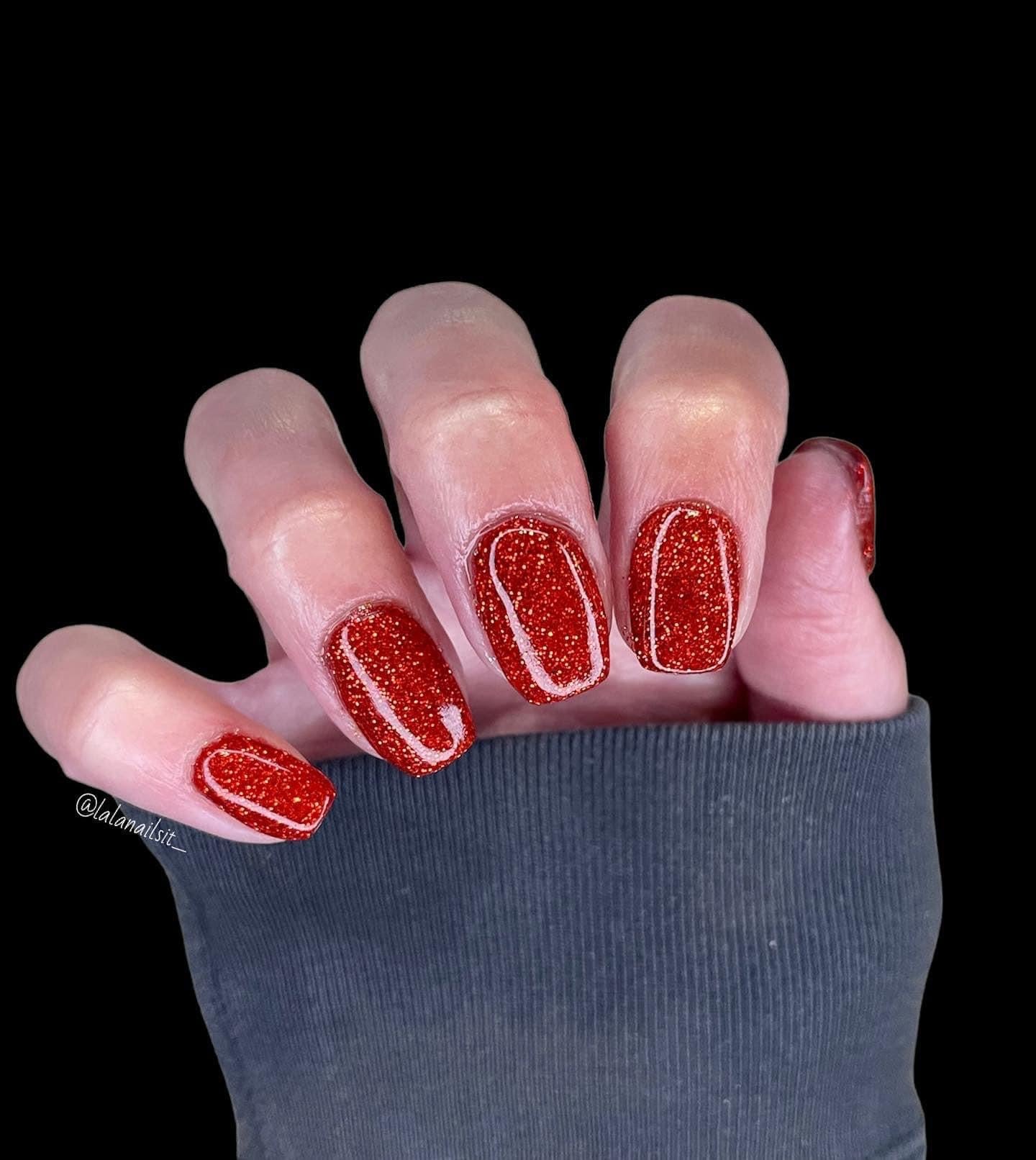Red Glitter Dip Powder