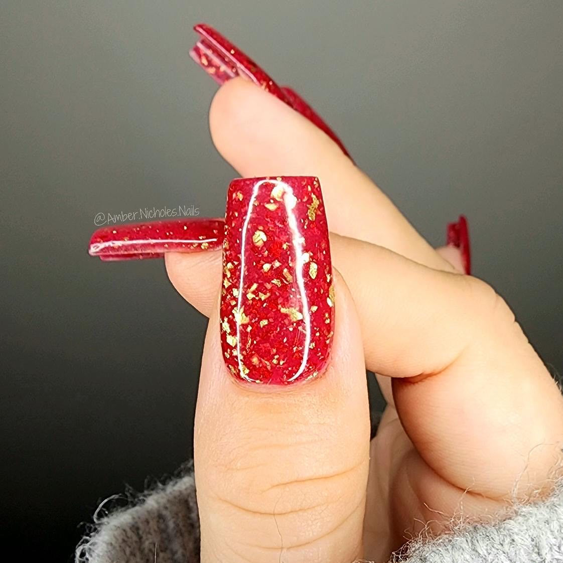 Red and Gold Dip Powder